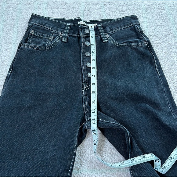 Levis Ribcage Ankle Straight Faded Black Jeans Contrast Stitch Size W26/L27 - Picture 6 of 11